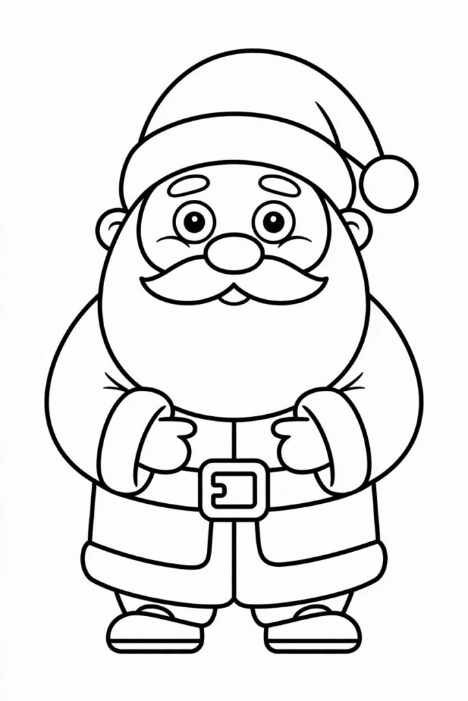 Babbo Natale semplice da colorare per bambini